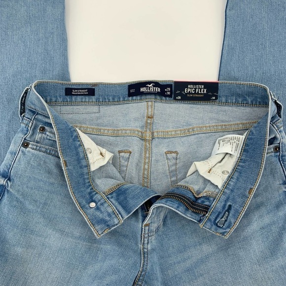 Hollister Epic Flex Slim Strait Men’s 29Wx30L Mediym Wash NWT - Picture 5 of 11
